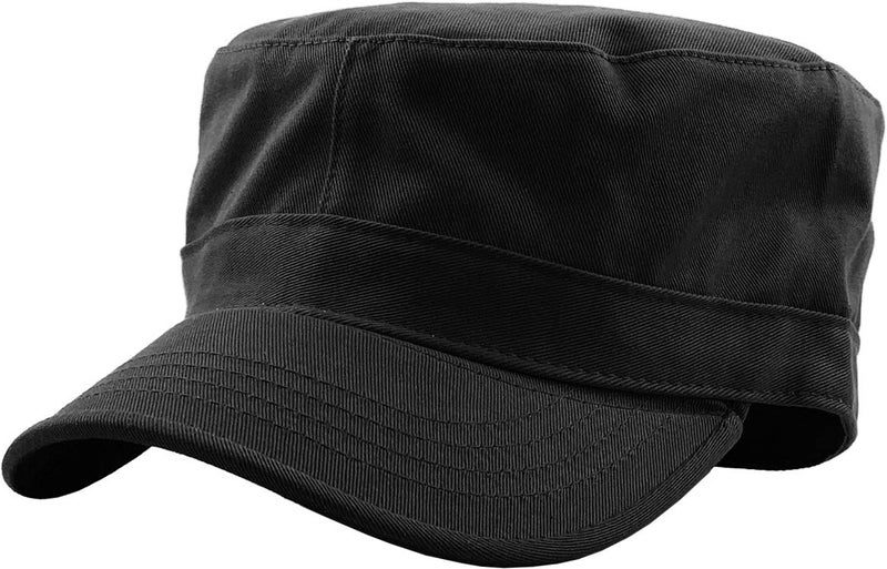 KBETHOS KBK-1464 BLK XL Cadet Army Cap Basic Everyday Military Style Hat (Now with STASH Pocket Version Available) - Image 1